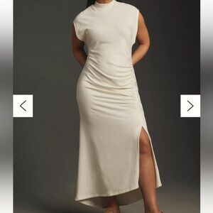 NWT Daily Practice by Anthro mock neck ruched midi dress